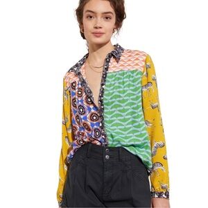 Anthropologie Multicolor Patterned Blouse